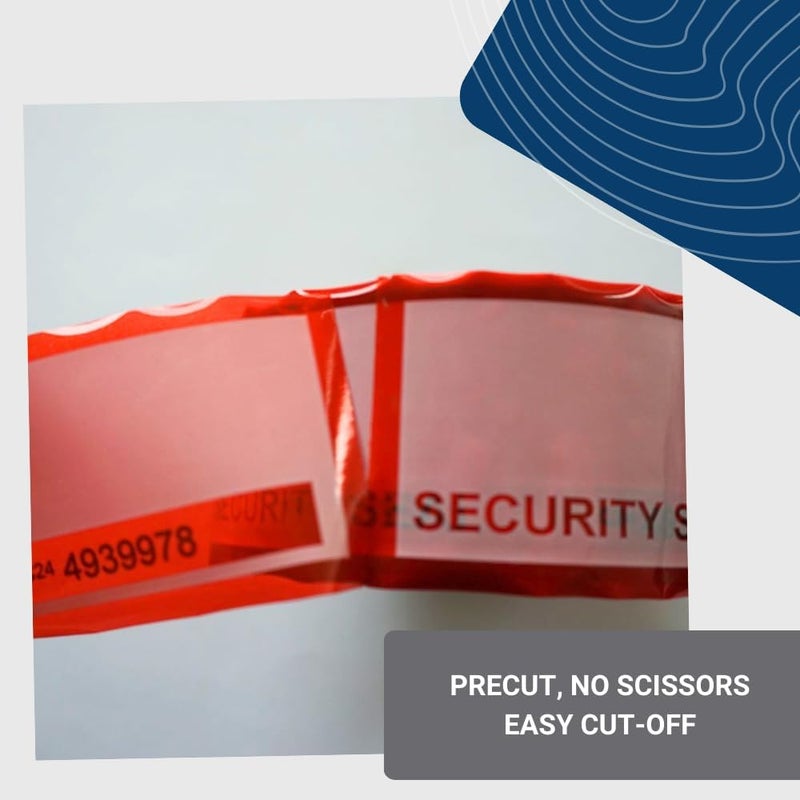 US PACK SMART 350 pcs, Precut roll Every 6", Serial Numbered, Red Tamper Evident Security Label, 2"x6" Each Label, 100% Total Transfer Red, Ultra-Thick Void Film, 55Yrds - Image 2
